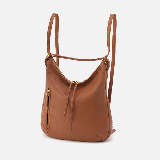 Merrin Convertible Backpack In Pebbled Leather - Warm Honey | HOBO Special Offer