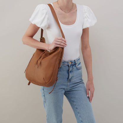 Merrin Convertible Backpack In Pebbled Leather - Warm Honey | HOBO Special Offer