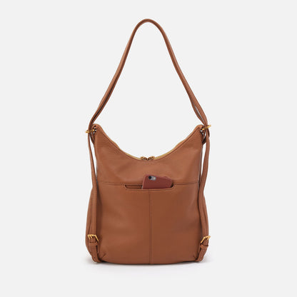 Merrin Convertible Backpack In Pebbled Leather - Warm Honey | HOBO Special Offer