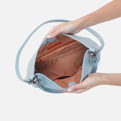 Pier Shoulder Bag In Buffed Leather - Sky | HOBO Sale