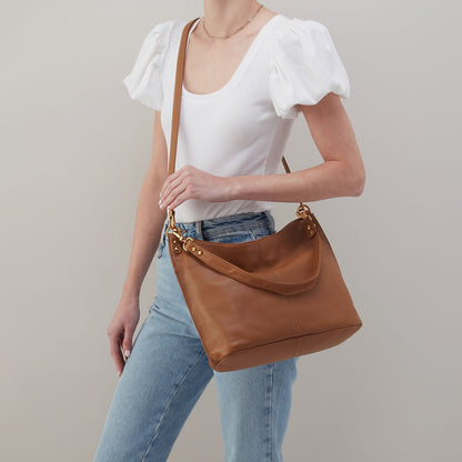 Pier Shoulder Bag In Pebbled Leather - Warm Honey | HOBO Popular