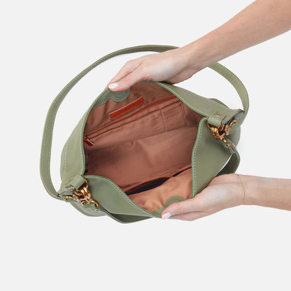 Pier Shoulder Bag In Pebbled Leather - Watercress | HOBO Deals