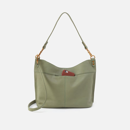Pier Shoulder Bag In Pebbled Leather - Watercress | HOBO Deals