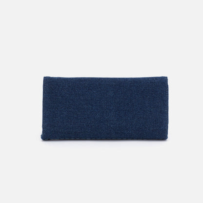 Rachel Continental Wallet In Denim Fabric - Dark Denim | HOBO Classic