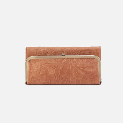 Rachel Continental Wallet In Tooled Embossed Leather - Saddle Tooled Emboss | HOBO Customer Favorite