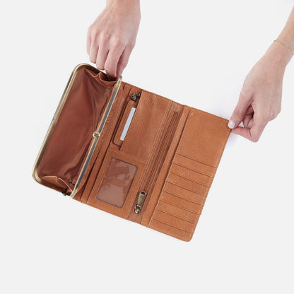 Rachel Continental Wallet In Tooled Embossed Leather - Saddle Tooled Emboss | HOBO Customer Favorite