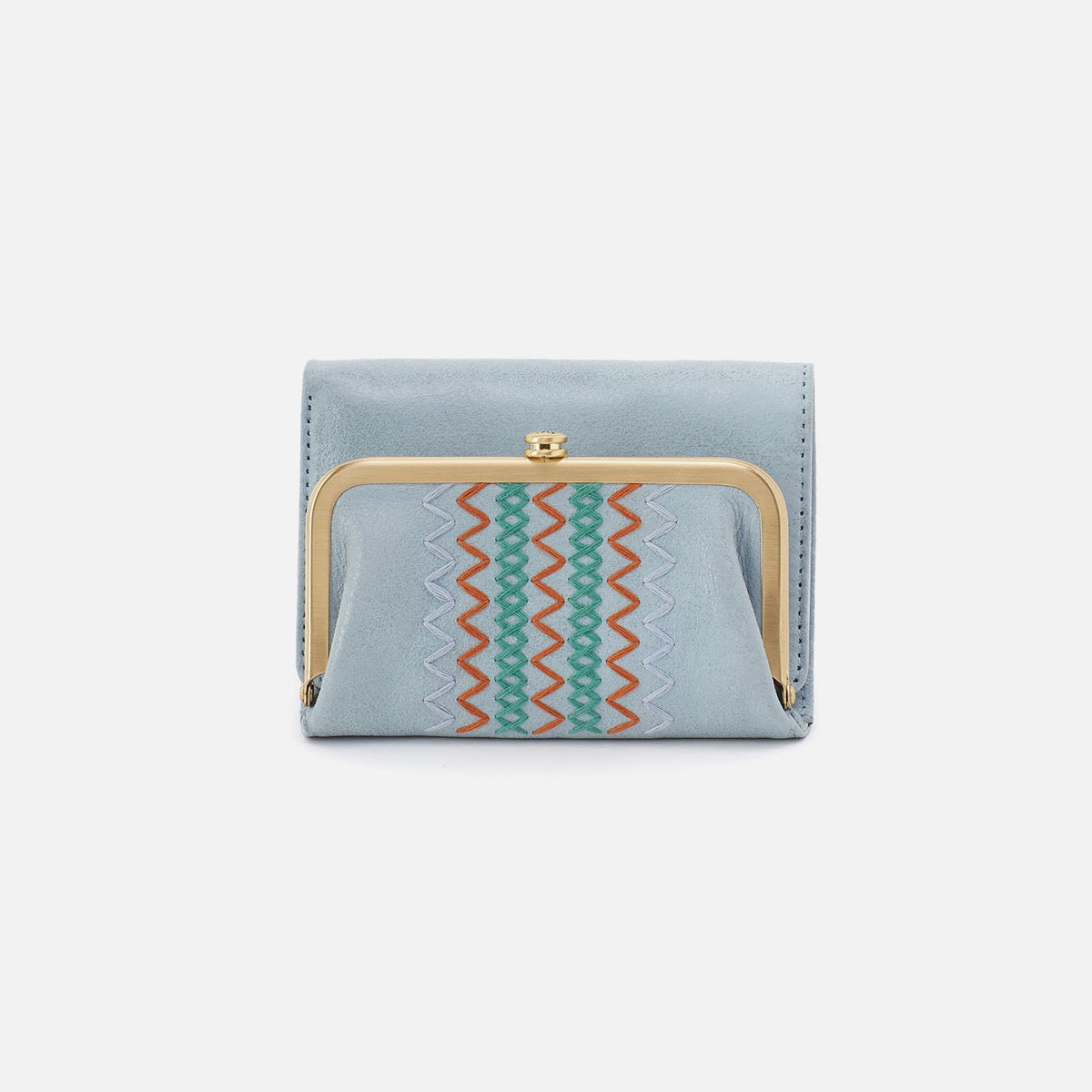 Robin Compact Wallet In Buffed Leather - Sky | HOBO New