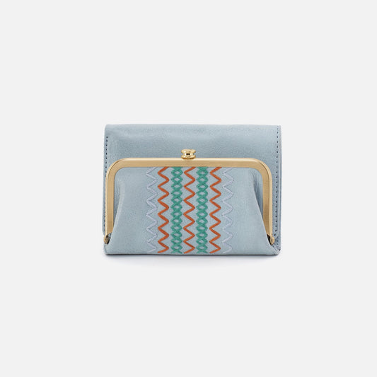 Robin Compact Wallet In Buffed Leather - Sky | HOBO New