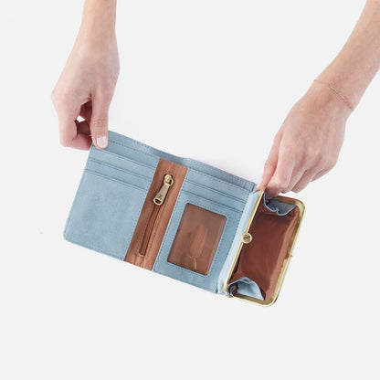 Robin Compact Wallet In Buffed Leather - Sky | HOBO New