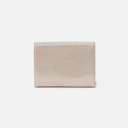 Robin Compact Wallet In Metallic Leather - Sand Shimmer | HOBO Top Pick