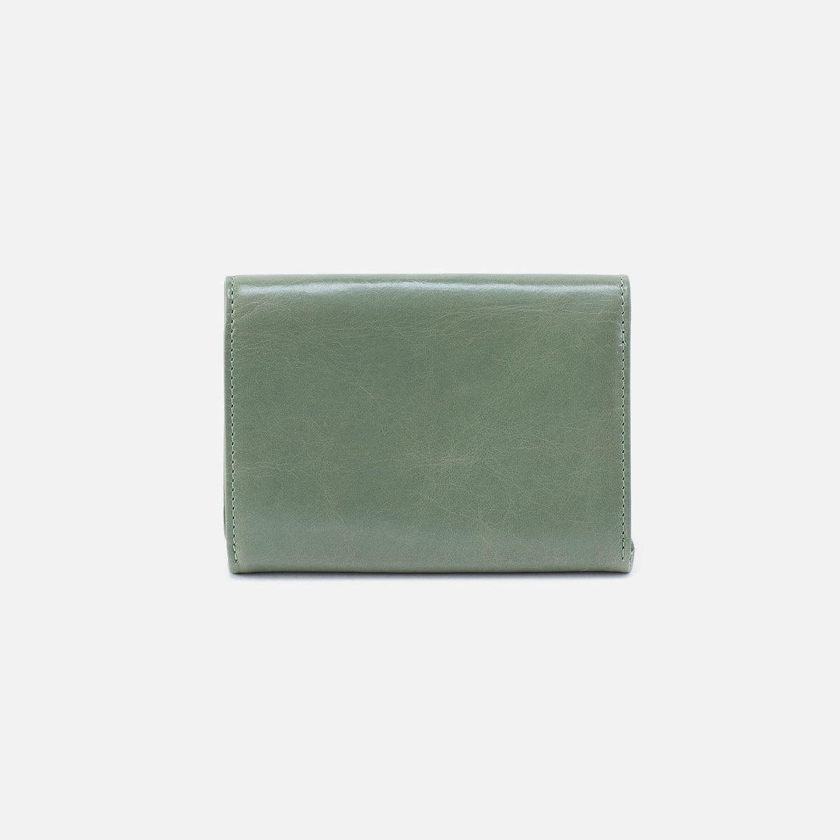Robin Compact Wallet In Polished Leather - Jade | HOBO Signature