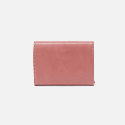 Robin Compact Wallet In Polished Leather - Rose | HOBO Premium