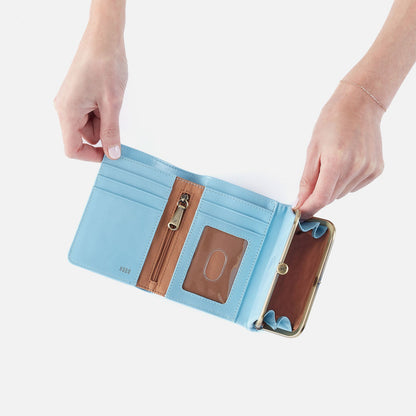 Robin Compact Wallet In Polished Leather - Stratosphere | HOBO New