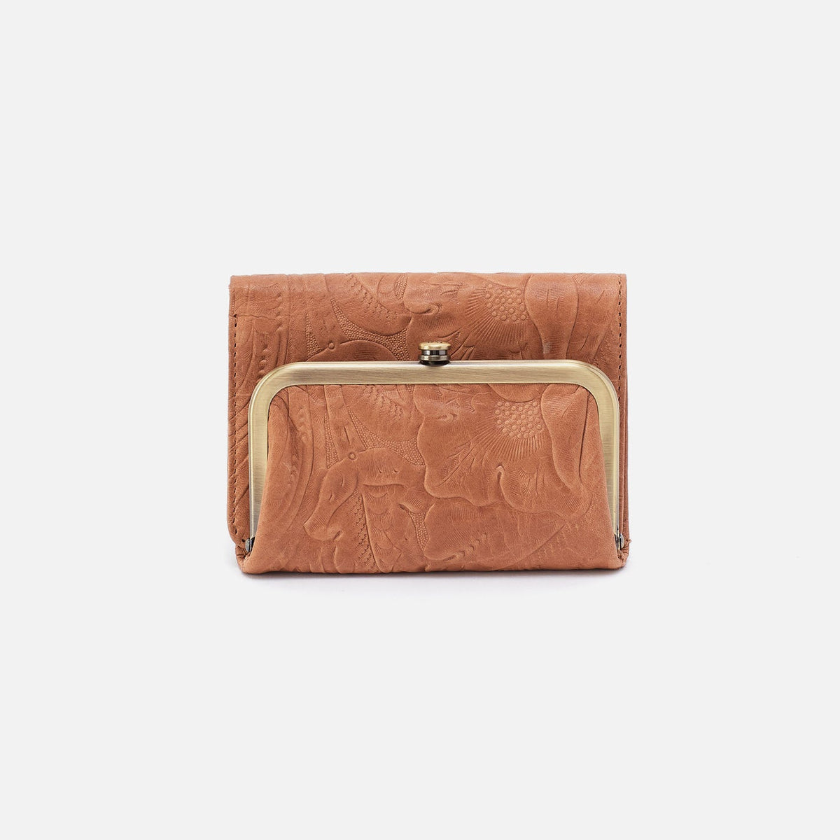 Robin Compact Wallet In Tooled Embossed Leather - Saddle Tooled Emboss | HOBO Latest