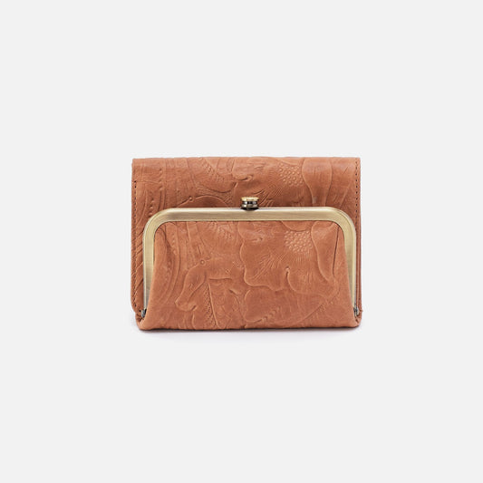 Robin Compact Wallet In Tooled Embossed Leather - Saddle Tooled Emboss | HOBO Latest