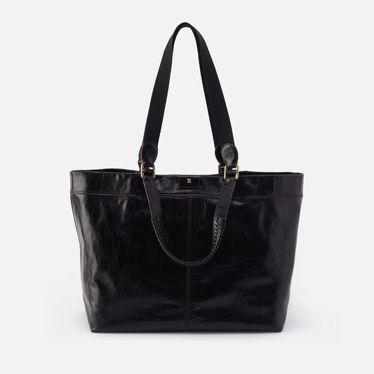 Romy Max Tote In Polished Leather - Black | HOBO Special Offer