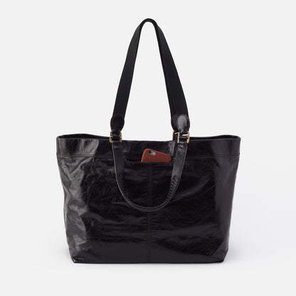 Romy Max Tote In Polished Leather - Black | HOBO Special Offer