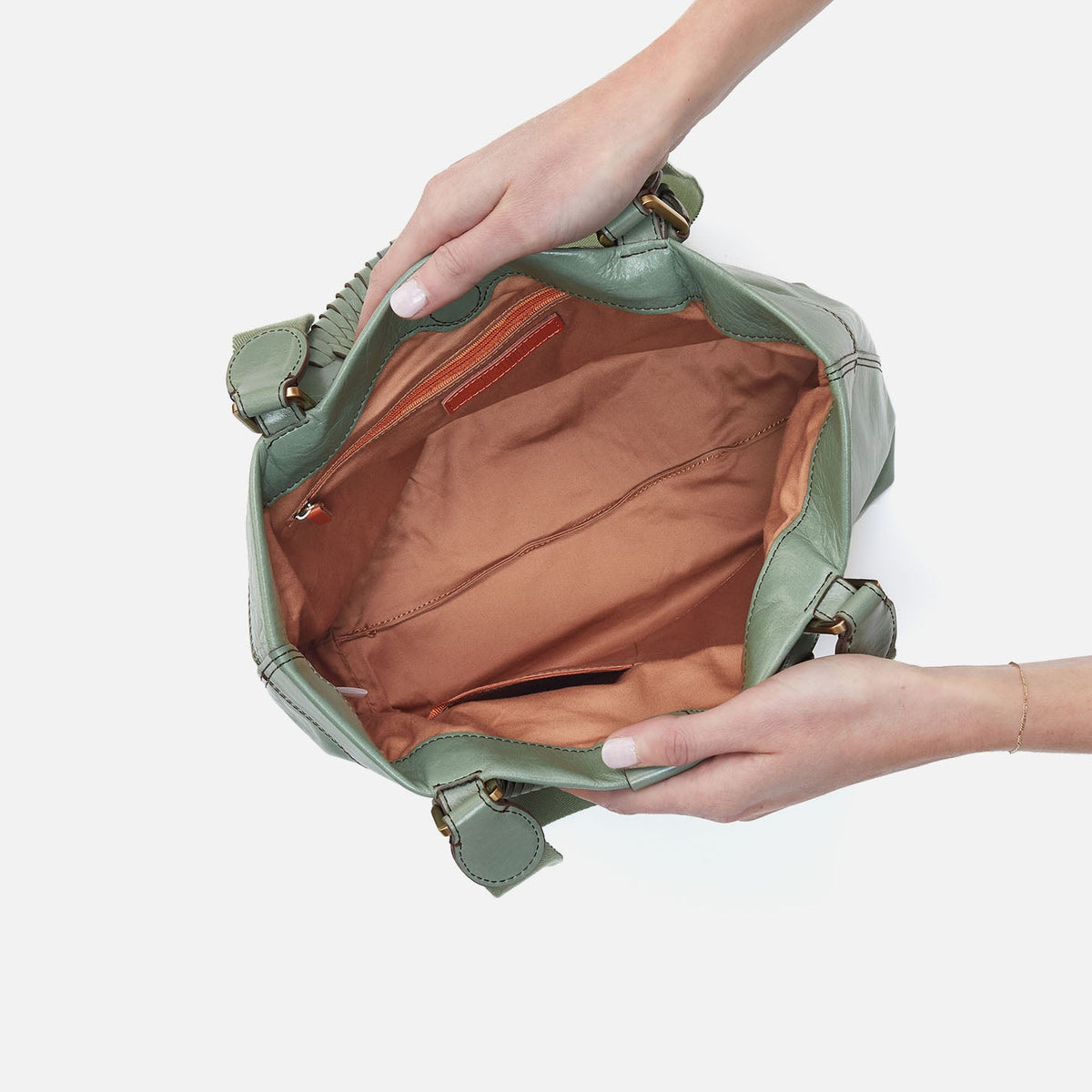 Romy Medium Tote In Polished Leather - Jade | HOBO Sale