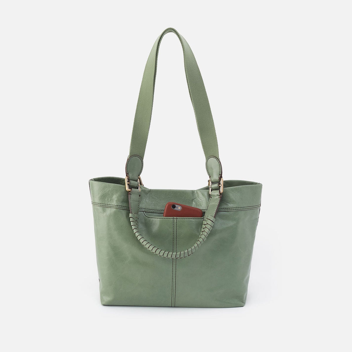 Romy Medium Tote In Polished Leather - Jade | HOBO Sale