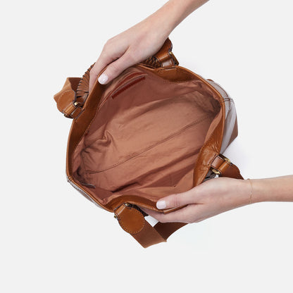 Romy Medium Tote In Polished Leather - Truffle | HOBO Smart Buy