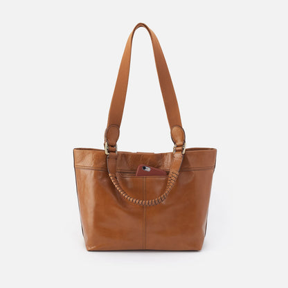 Romy Medium Tote In Polished Leather - Truffle | HOBO Smart Buy