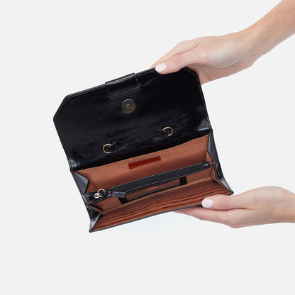 Romy Wallet Crossbody In Polished Leather - Black | HOBO Recommended