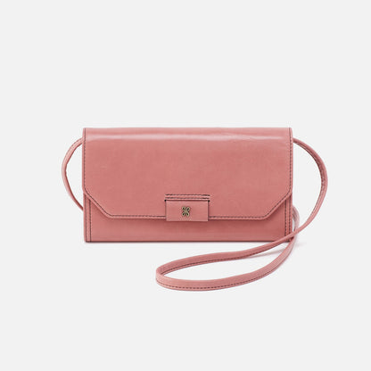Romy Wallet Crossbody In Polished Leather - Rose | HOBO Great Value