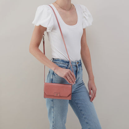 Romy Wallet Crossbody In Polished Leather - Rose | HOBO Great Value