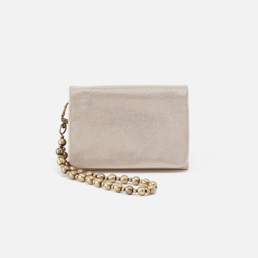 Ross Bead Wristlet In Metallic Leather - Sand Shimmer | HOBO Exclusive