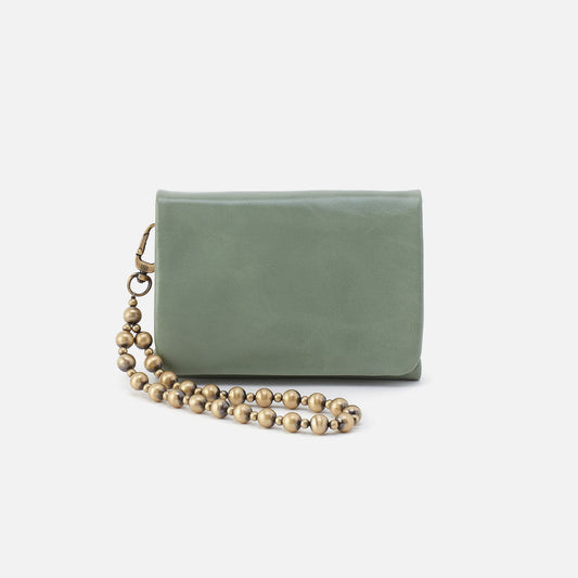 Ross Bead Wristlet In Polished Leather - Jade | HOBO Premium