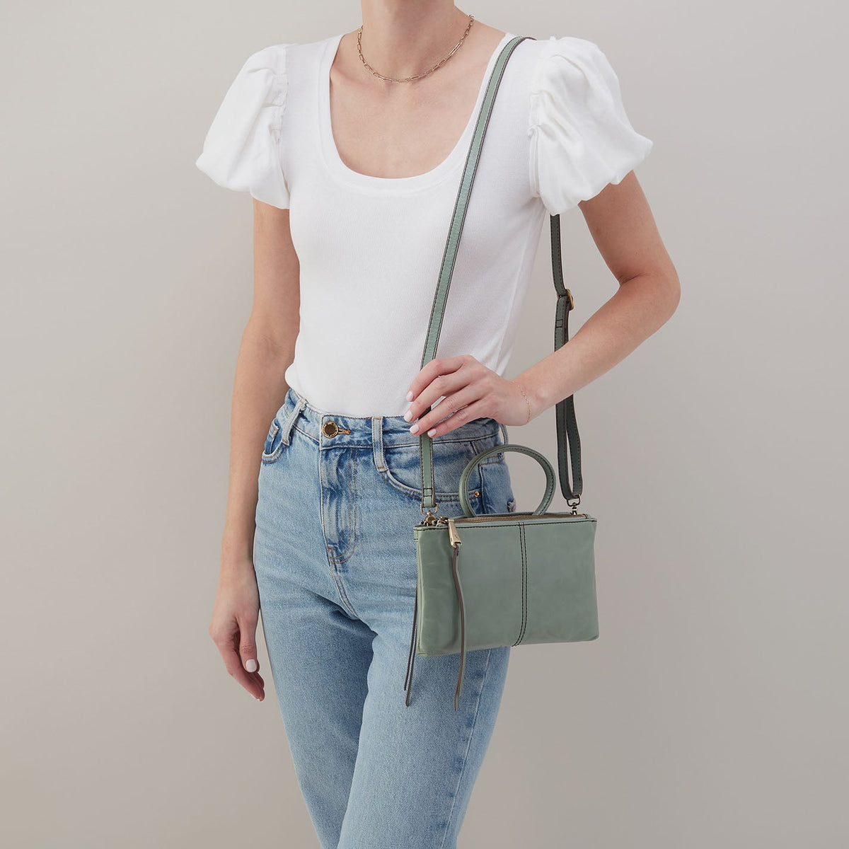Sable Crossbody In Polished Leather - Jade | HOBO Hot Sale