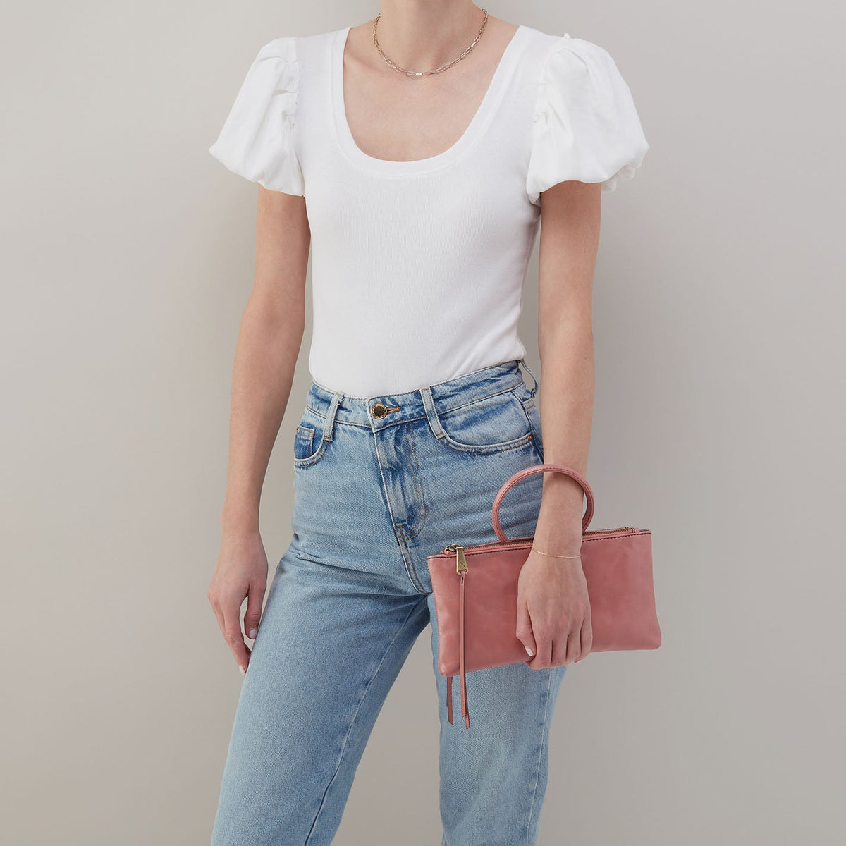 Sable Crossbody In Polished Leather - Rose | HOBO Special Offer