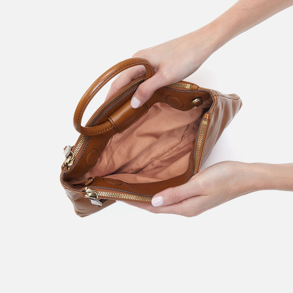 Sable Crossbody In Polished Leather - Truffle | HOBO Sale