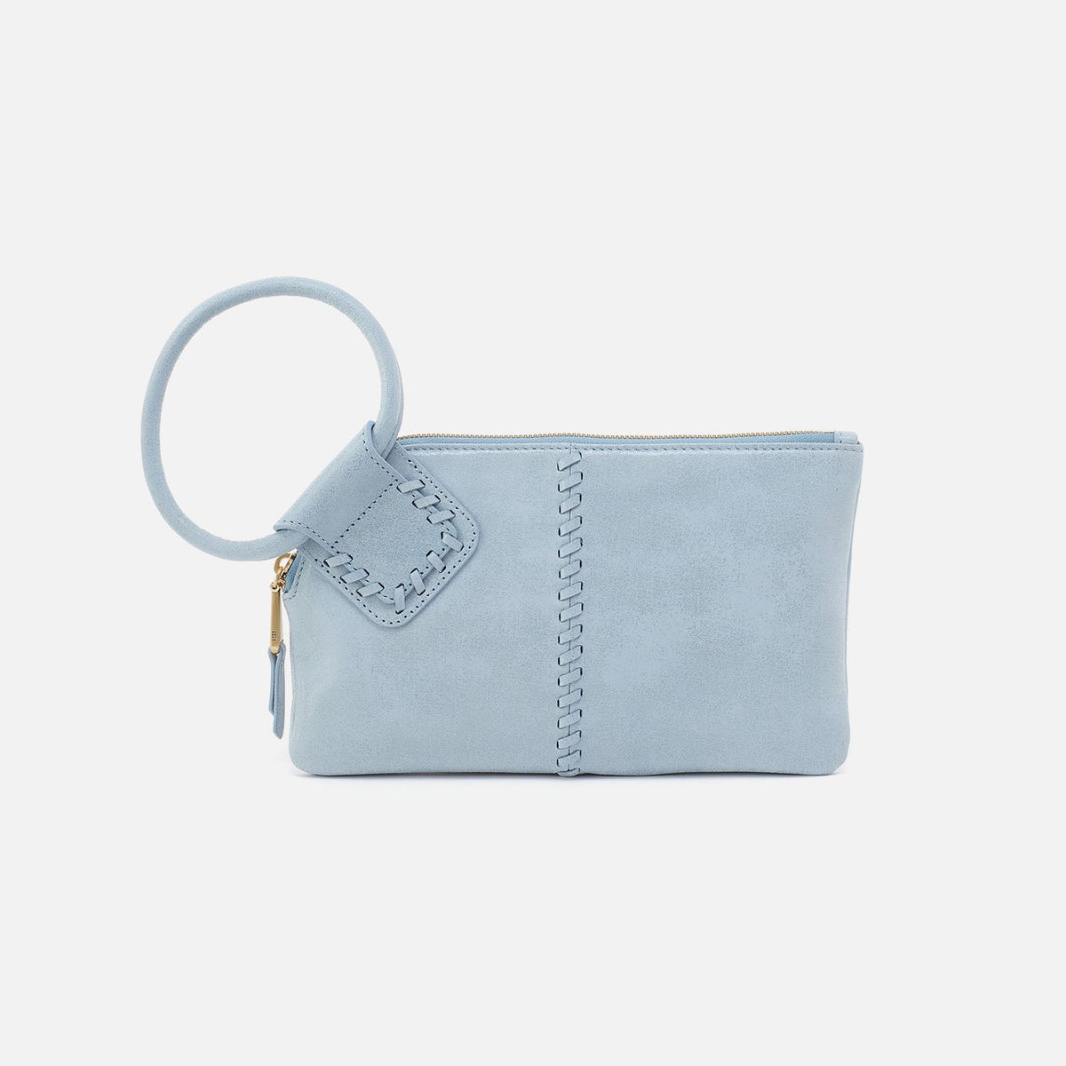 Sable Wristlet In Buffed Leather - Sky | HOBO Deals