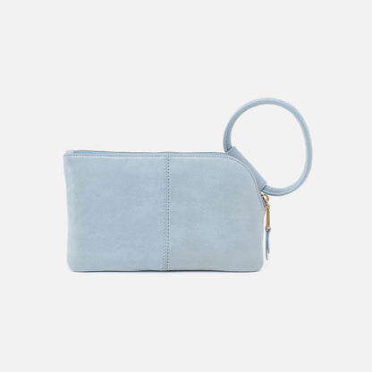 Sable Wristlet In Buffed Leather - Sky | HOBO Deals