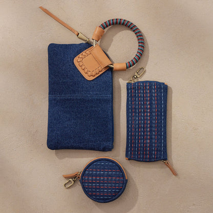 Sable Wristlet In Denim Fabric - Dark Denim | HOBO Sale