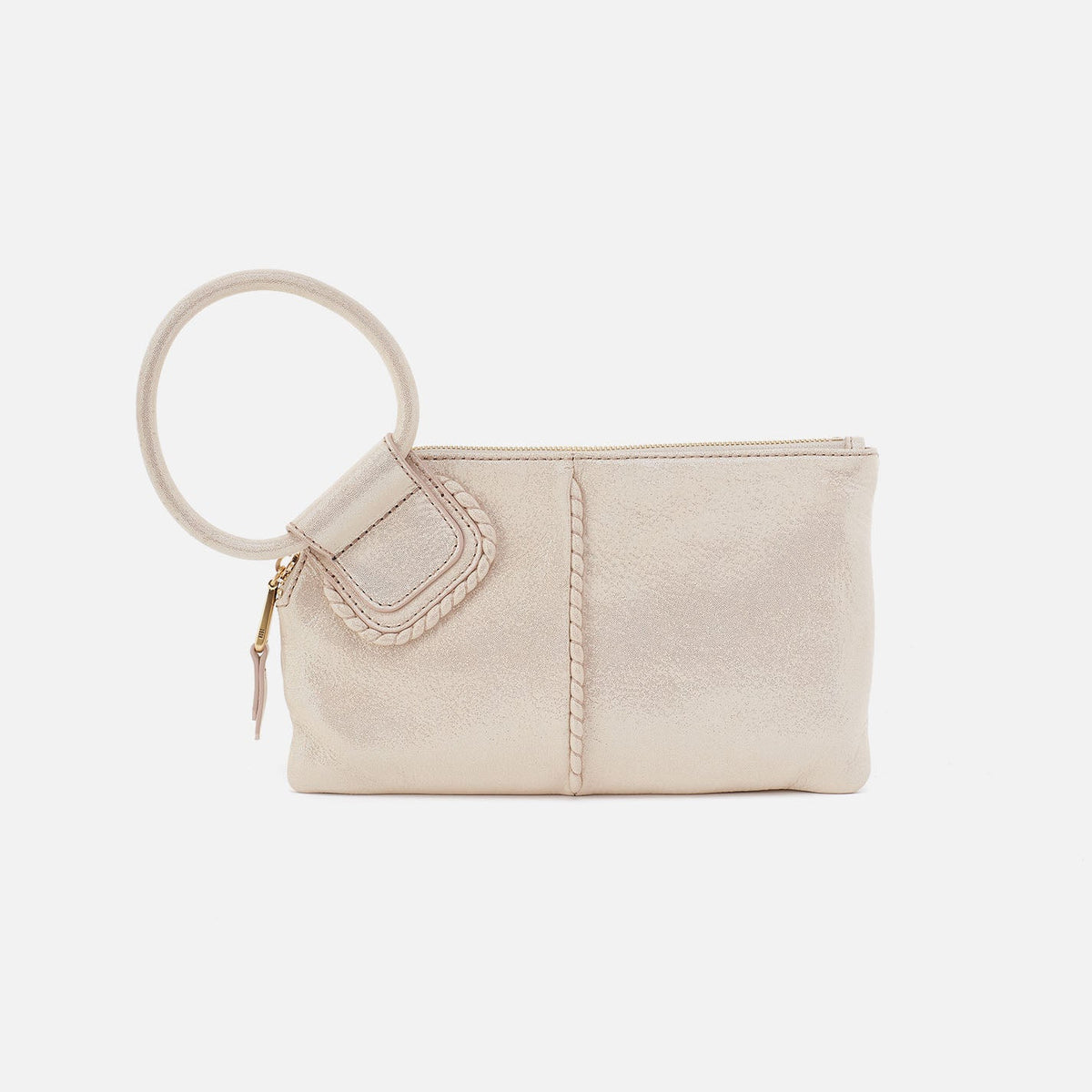 Sable Wristlet In Metallic Leather - Sand Shimmer | HOBO Value