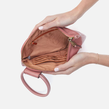 Sable Wristlet In Polished Leather - Rose | HOBO Best Price