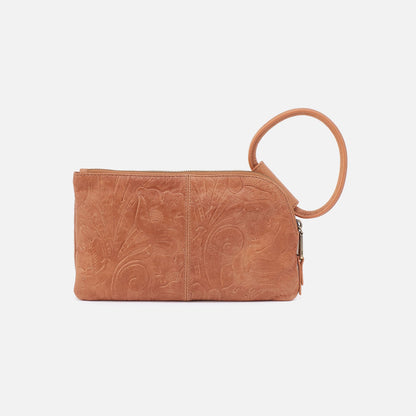 Sable Wristlet In Tooled Embossed Leather - Saddle Tooled Emboss | HOBO Premium