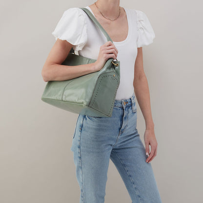 Seneca Shoulder Bag In Polished Leather - Jade | HOBO Special Offer
