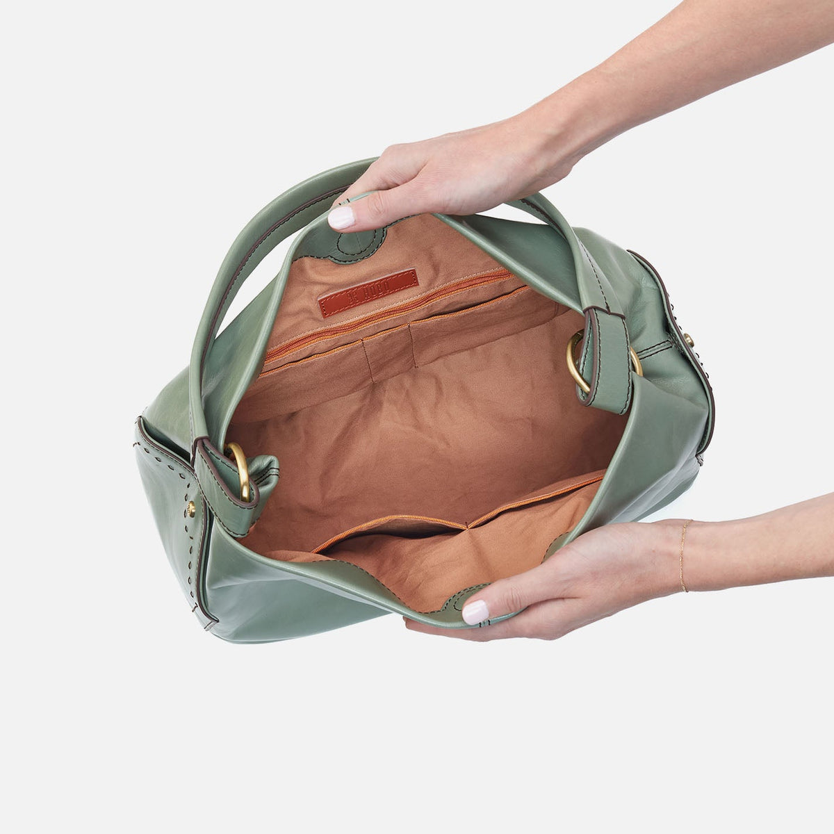 Seneca Shoulder Bag In Polished Leather - Jade | HOBO Special Offer