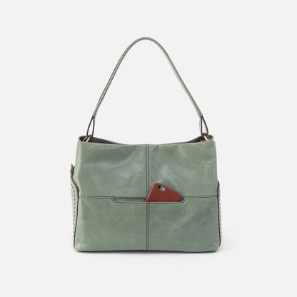 Seneca Shoulder Bag In Polished Leather - Jade | HOBO Special Offer