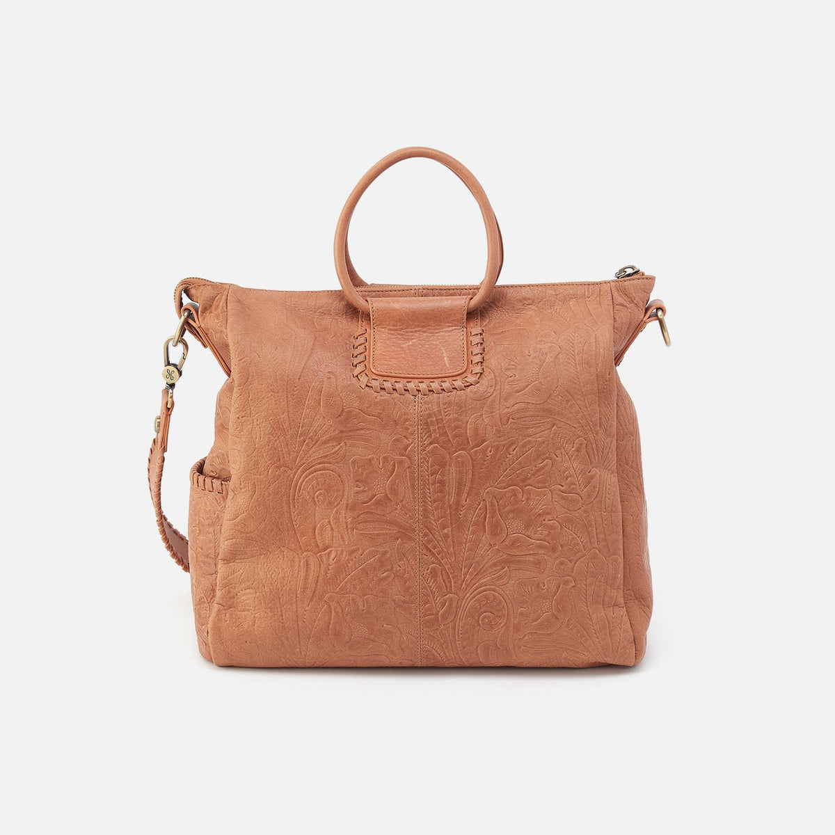 Sheila Large Satchel In Tooled Embossed Leather - Saddle Tooled Emboss | HOBO Special Offer
