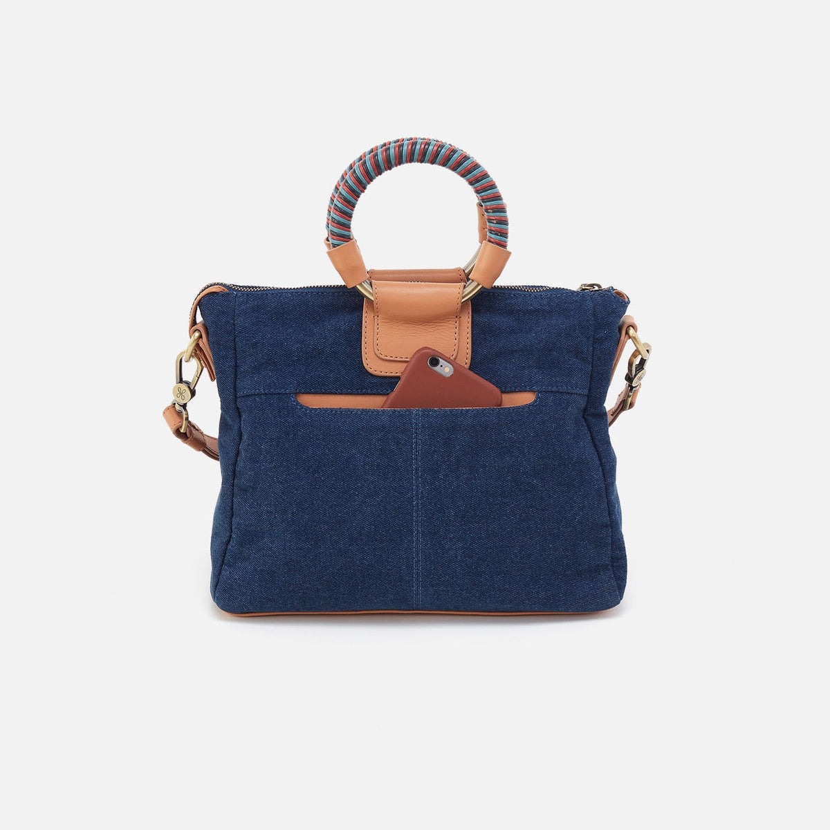 Sheila Medium Satchel In Denim Fabric - Dark Denim | HOBO Deals