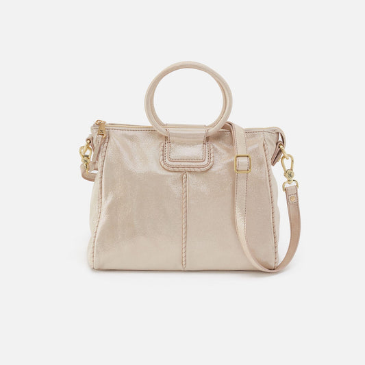 Sheila Medium Satchel In Metallic Leather - Sand Shimmer | HOBO Customer Favorite