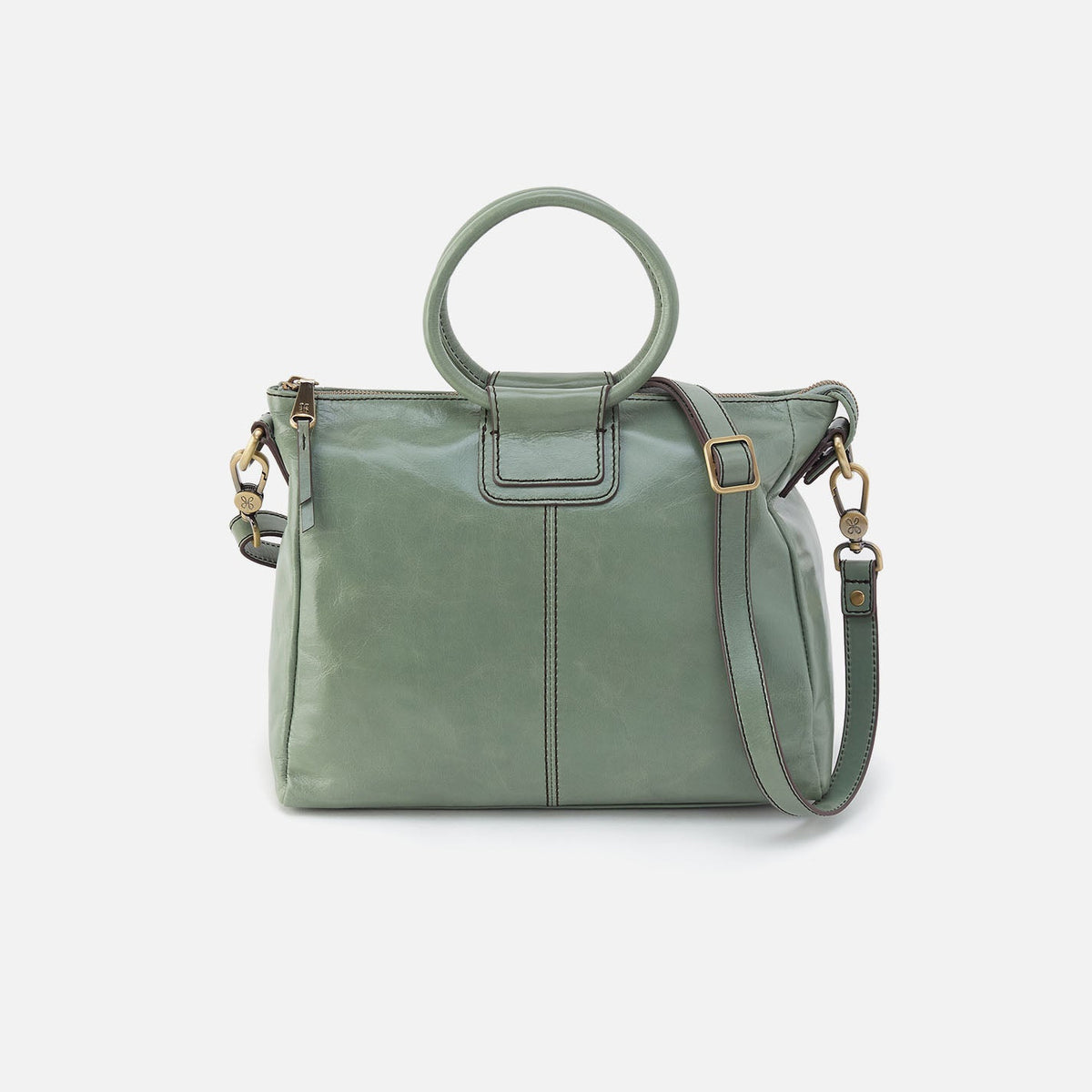 Sheila Medium Satchel In Polished Leather - Jade | HOBO Classic