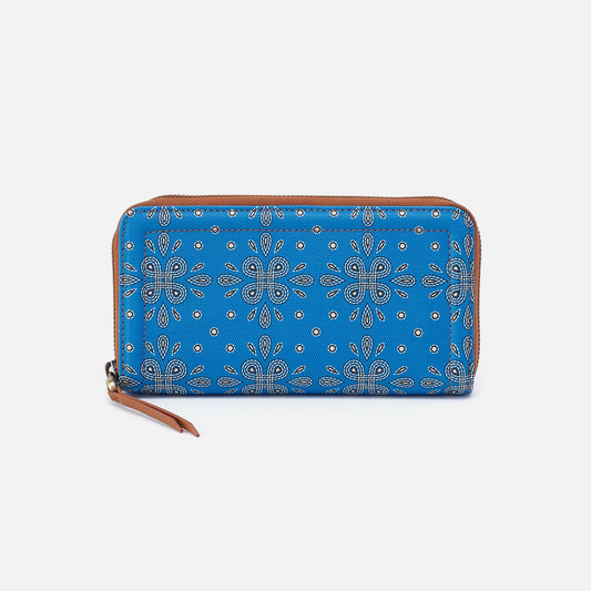 Soma Large Wallet In Coated Canvas - Blue Journey Bandana | HOBO Value