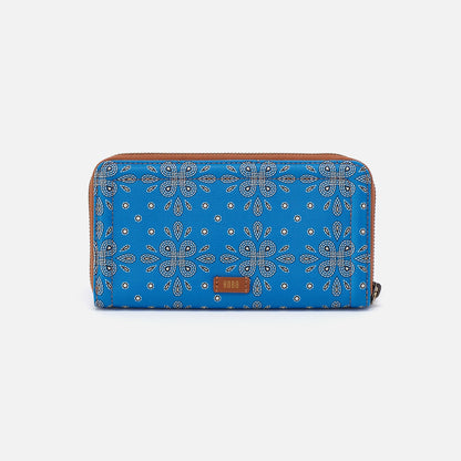 Soma Large Wallet In Coated Canvas - Blue Journey Bandana | HOBO Value