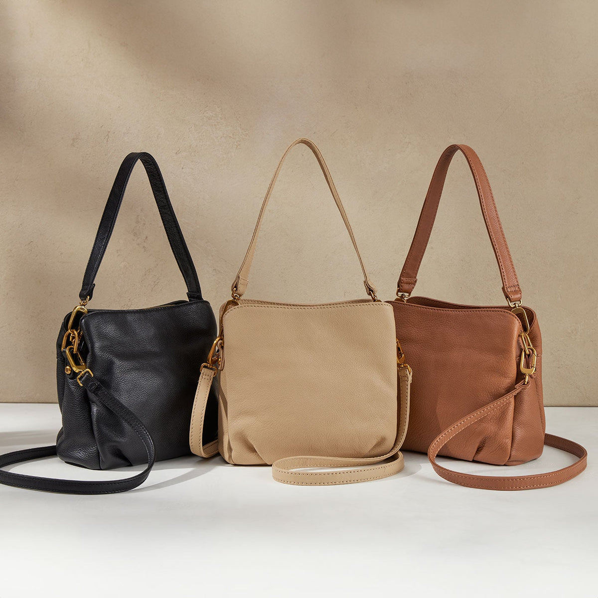 Starr Convertible Shoulder Bag in Pebbled Leather - Linen | HOBO Special Offer