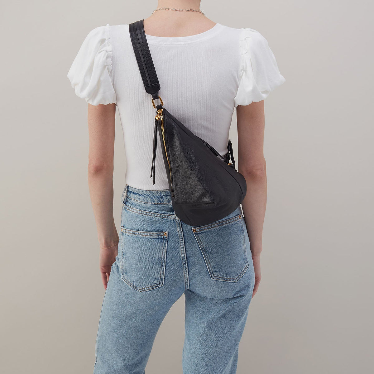 Sway Small Sling In Pebbled Leather - Black | HOBO Best Seller